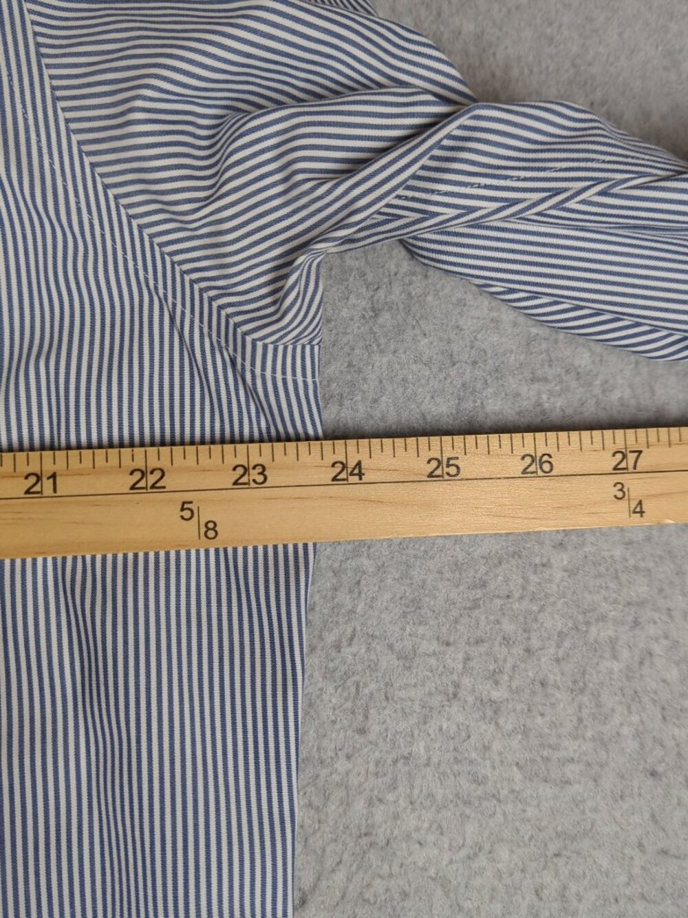 Brooks Brothers Milano Shirt Men's 17-36 Blue Pinstripe Dress Button Down - Picture 4 of 6